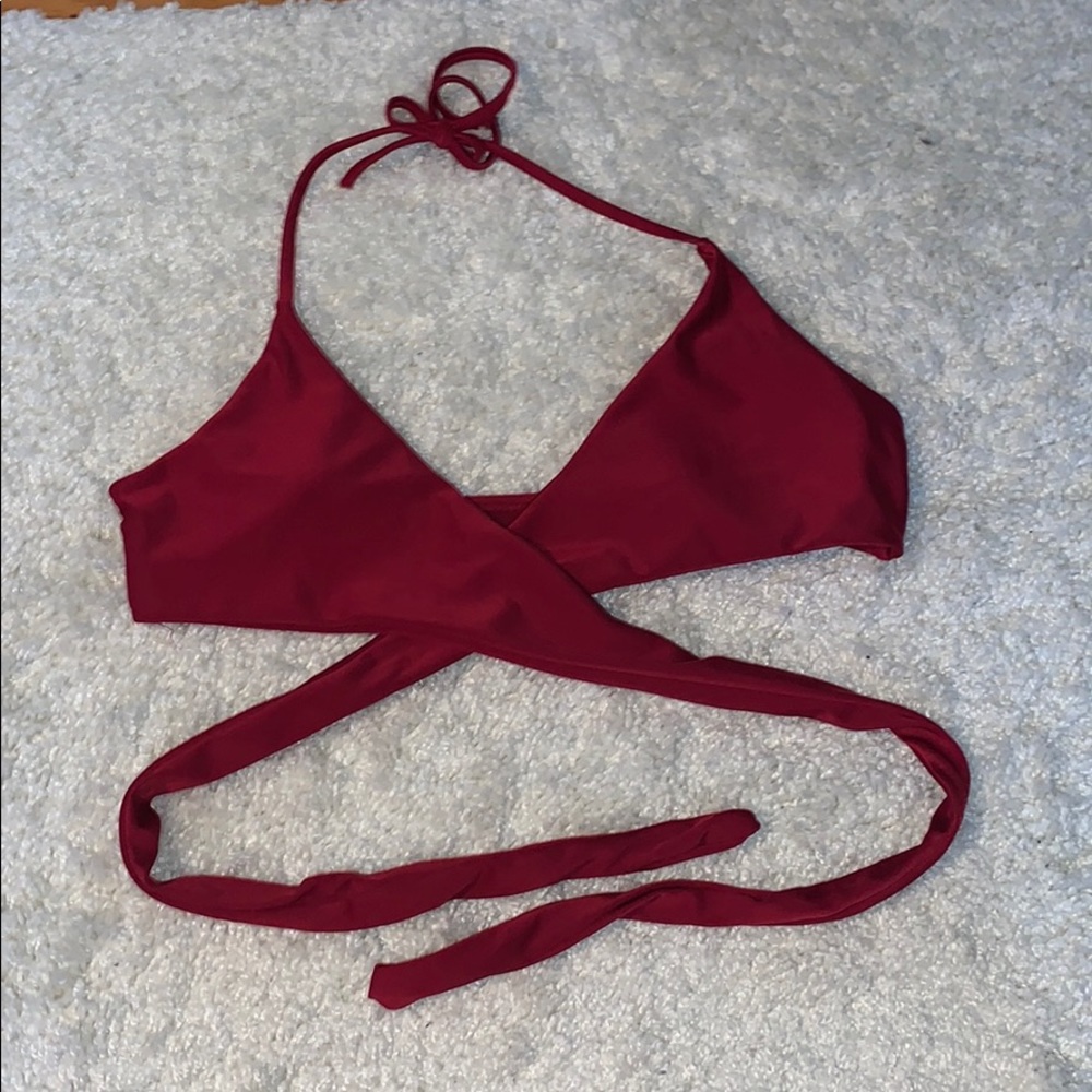 Wrap around bathing suit top